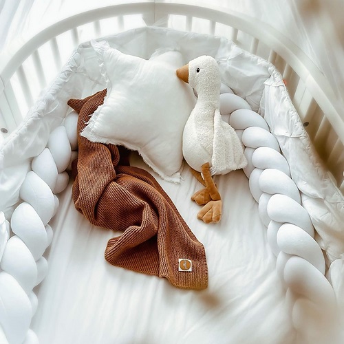 Spjälsängsskydd flätad, Vit - Bild 5