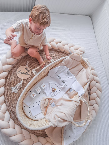 Spjälsängsskydd flätad, Sand - Bild 5