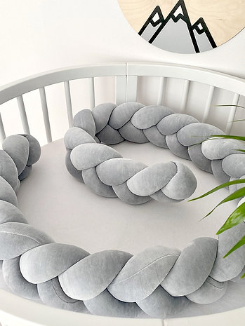 Spjälsängsskydd flätad, Grey - Bild 4