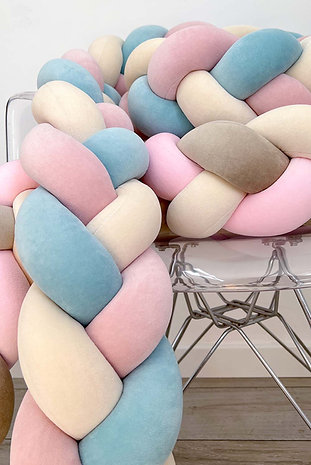 Spjälsängsskydd flätad, Pastell mix - Bild 2