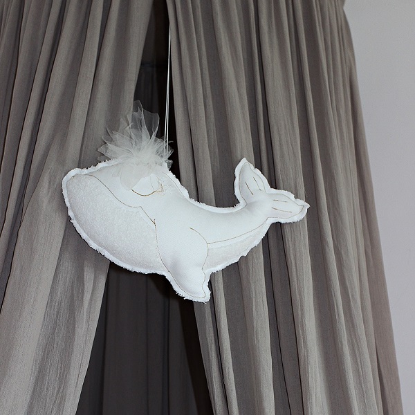 Mörkbeige sänghimmel i bomull till barnrummet, Cotton & Sweets