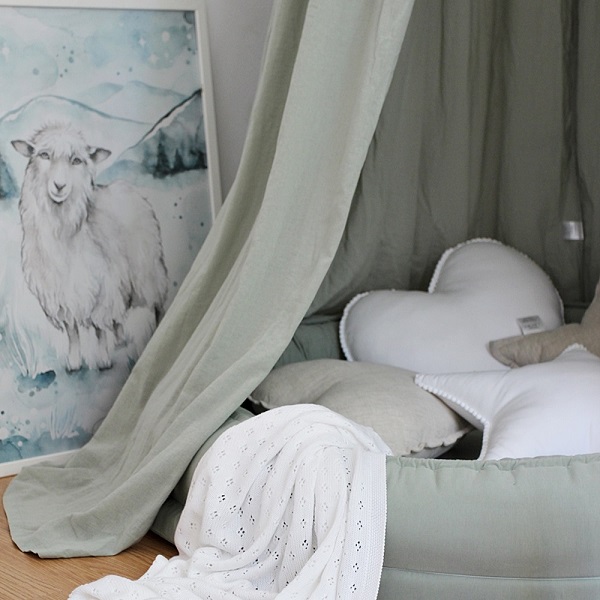 Desert green sänghimmel i bomull till barnrummet, Cotton & Sweets - Bild 6