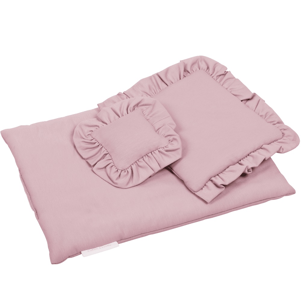 Blush bäddset till docksäng med volang, Cotton&Sweets