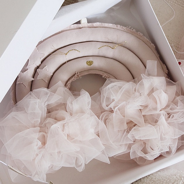 Cotton & Sweets, sängmobil väggdekoration puderrosa regnbåge - Bild 4