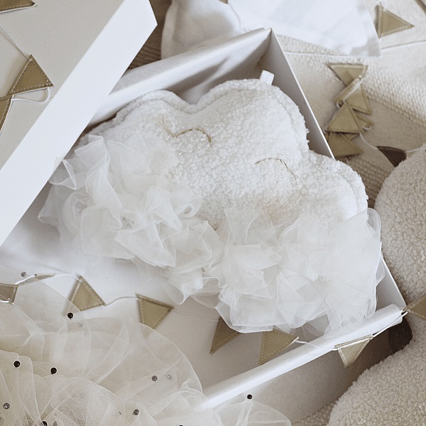 Cotton & Sweets, sängmobil väggdekoration vit moln - Bild 3