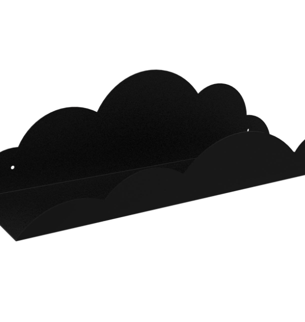 Molnhylla/bokhylla i metall till barnrummet, svart