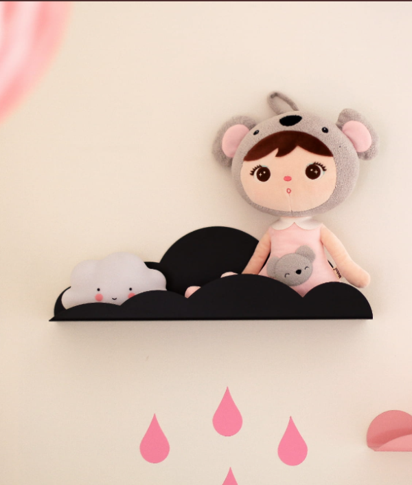 Molnhylla/bokhylla i metall till barnrummet, svart