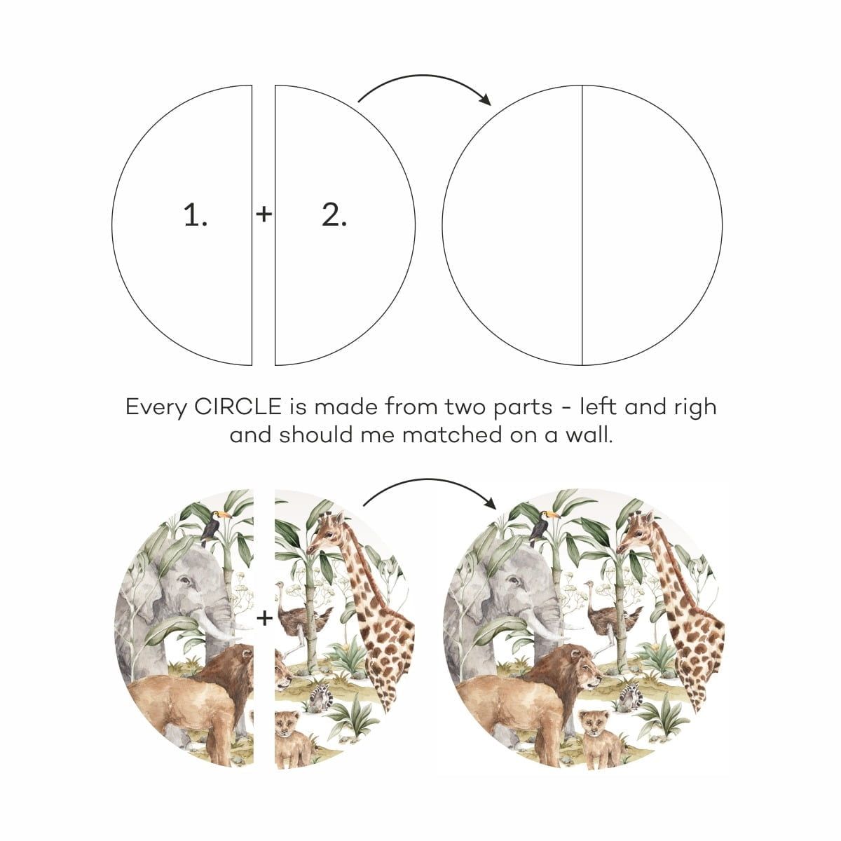 Dekornik, Savanna in a circle, väggklistermärken till barnrum - Bild 3