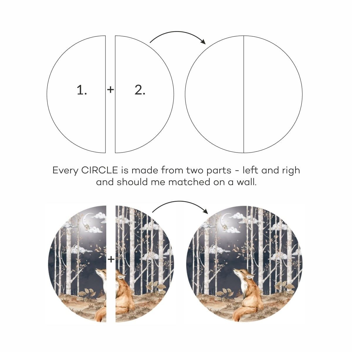 Dekornik, Fox in a circle, väggklistermärken till barnrum - Bild 7