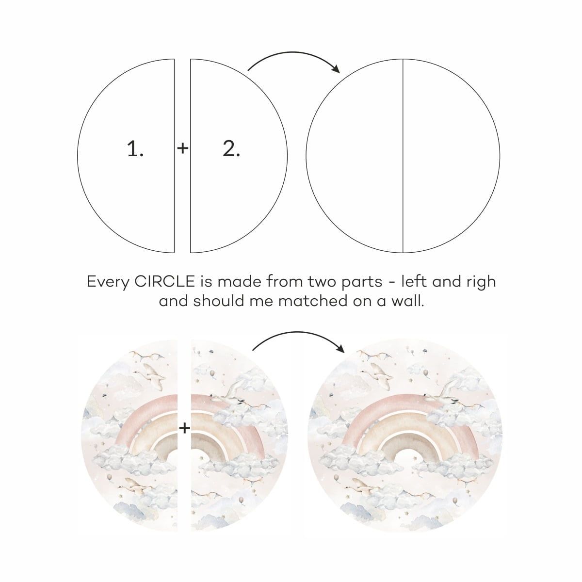 Dekornik, Blue rainbow in a circle, väggklistermärken till barnrum - Bild 4