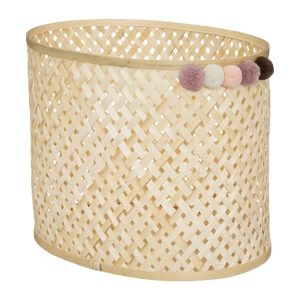 Förvaringskorg med pompom bamboo, 3-pack