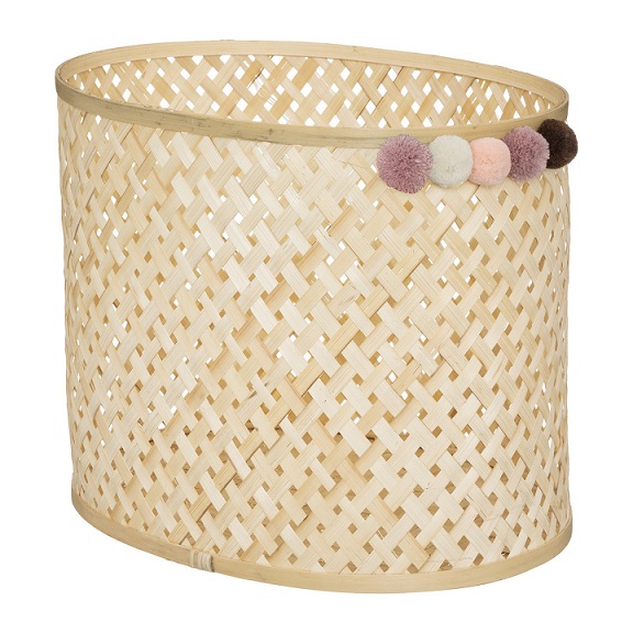 Förvaringskorg med pompom bamboo, 3-pack - Bild 2