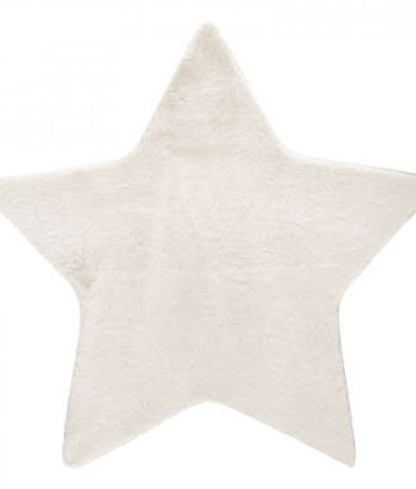 Matta till barnrummet stjärna, vit