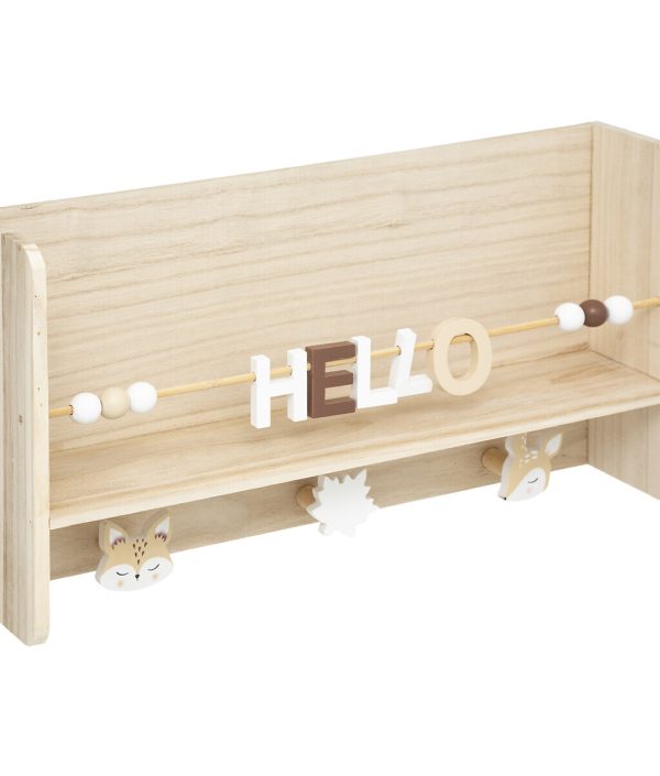 Vägghylla med krokar, Hello