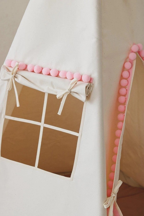 Moi Mili, beige tipitält med rosa pompom - Bild 4