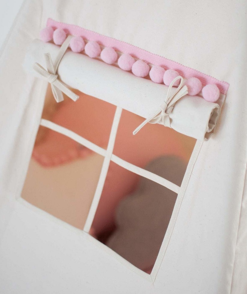 Moi Mili, beige tipitält med rosa pompom - Bild 7