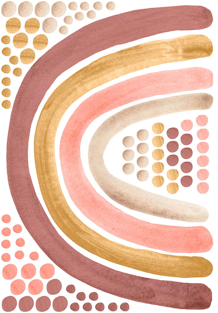 Babylove, väggklistermärke regnbåge med prickar, dusty pink - Bild 6