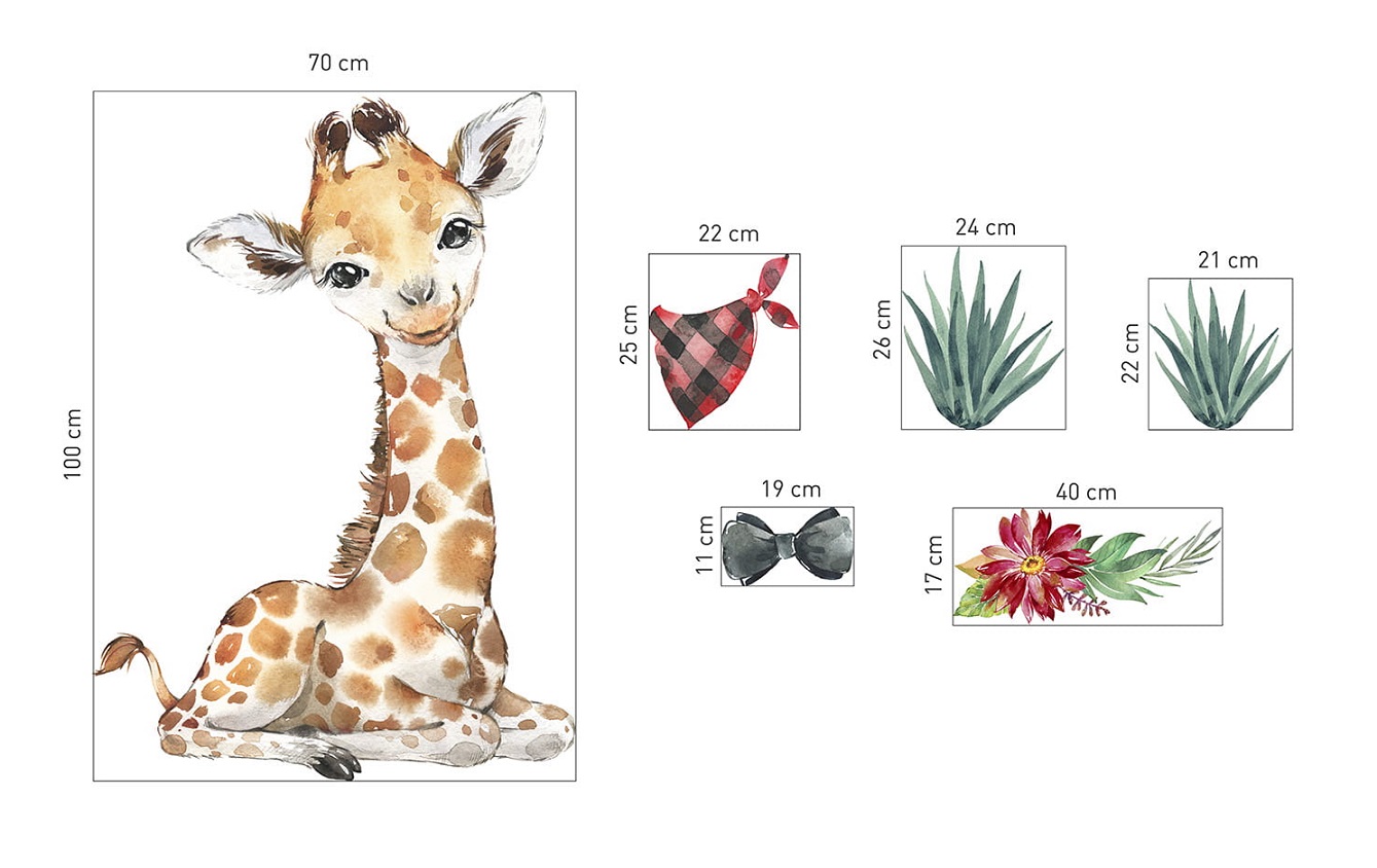 Väggklistermärke, Giraff - Bild 3