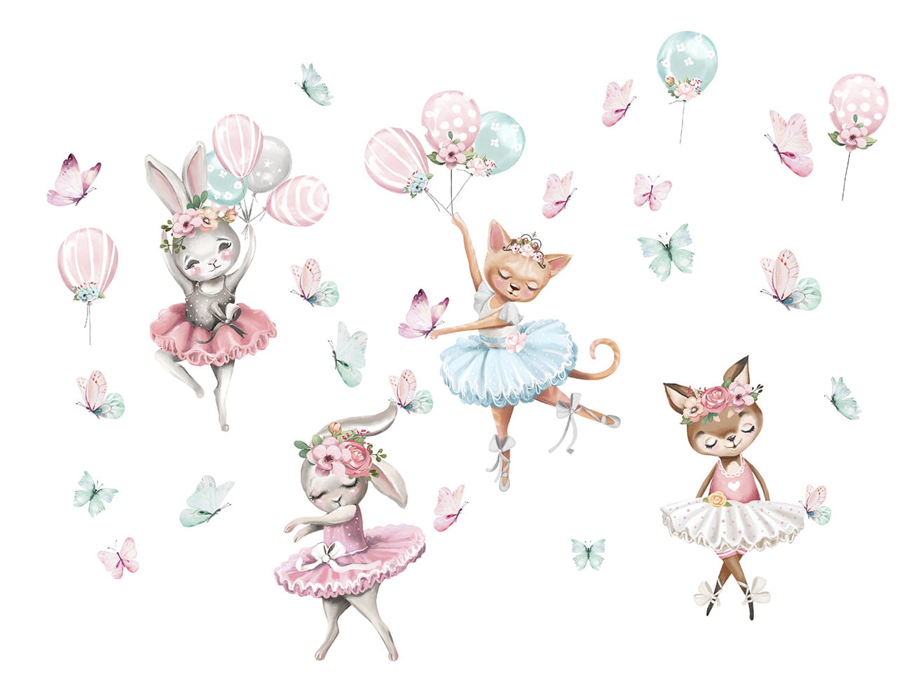 Väggklistermärke Pink ballerinas