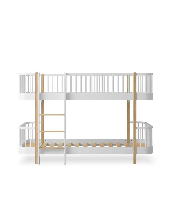 Oliver Furniture, Original låg våningssäng, vit/ek