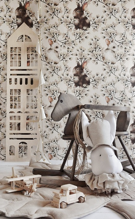 Dekorillo, tapet Rabbit world light