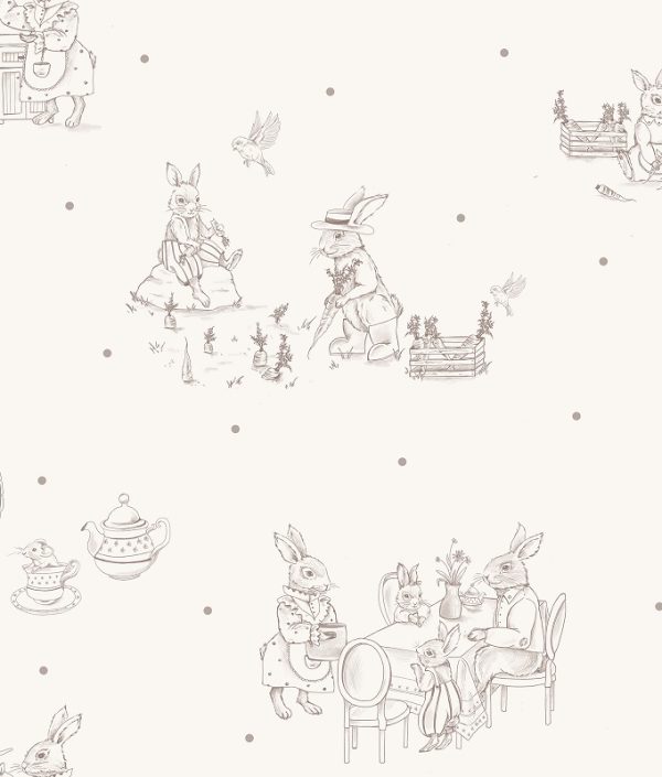 Dekorillo, tapet Vintage rabbit family