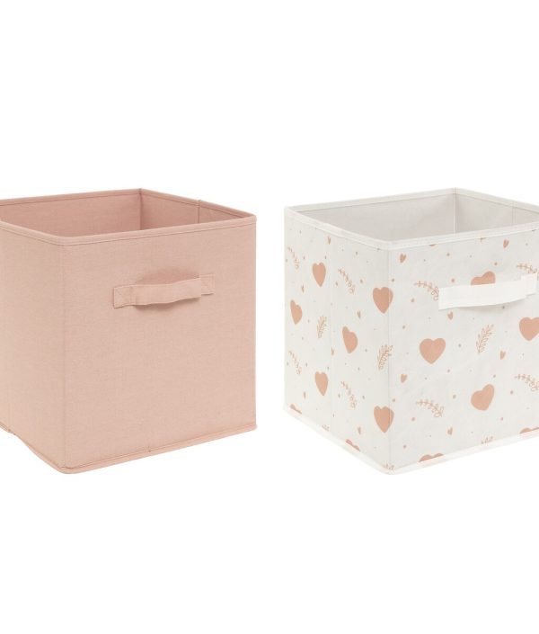 Förvaringskorg Hearts, 2-pack