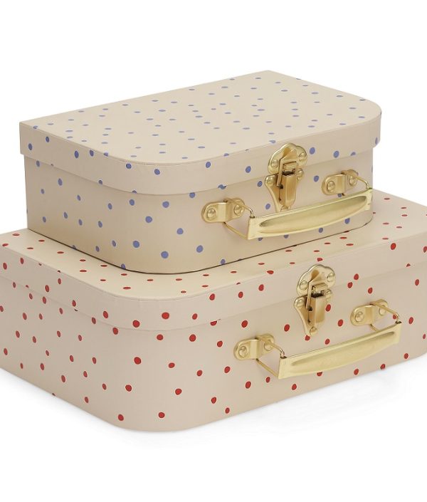 Konges Sløjd, förvaringslådor Ocean blue dot/raspberry dot