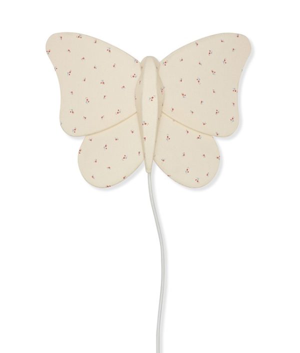 Konges Sløjd, vägglampa i bomull, Bloom red/blue butterfly