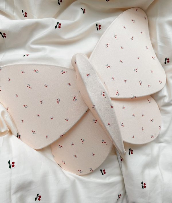 Konges Sløjd, vägglampa i bomull, Bloom red/blue butterfly