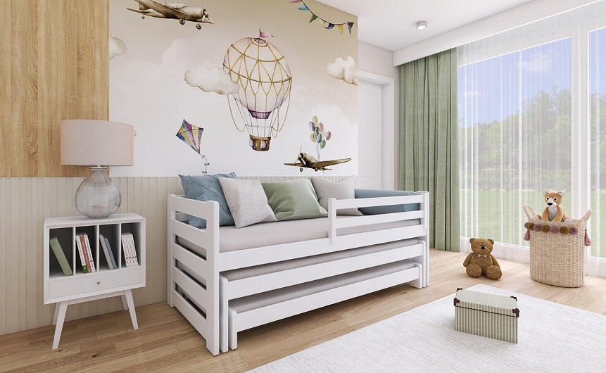 Barnsäng med tre sängar, dagbädd Roy