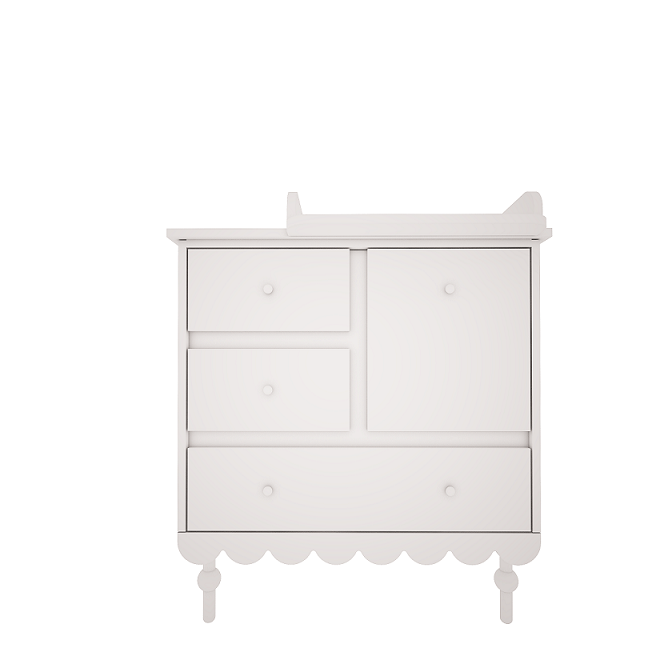 Woodluck, vitt skötbord för byrå Babushka - Bild 3