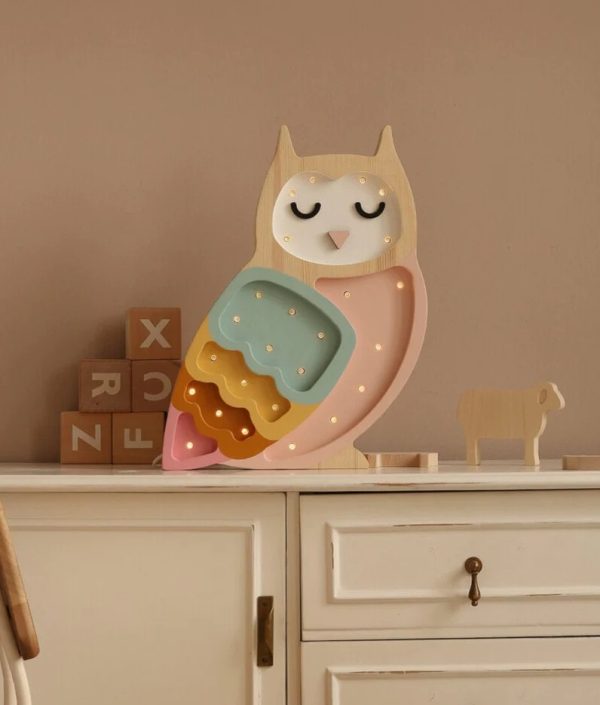 Little Lights, Nattlampa till barnrummet, Uggla Retro rainbow