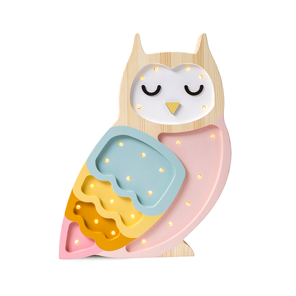 Little Lights, Nattlampa till barnrummet, Uggla Retro rainbow