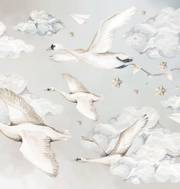 Dekornik, väggklistermärke Svanar