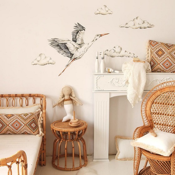 Dekornik, väggklistermärke Spring Stork - Bild 3