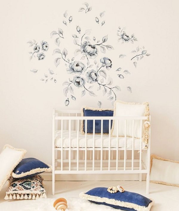 Dekornik, väggklistermärken Blue Roses