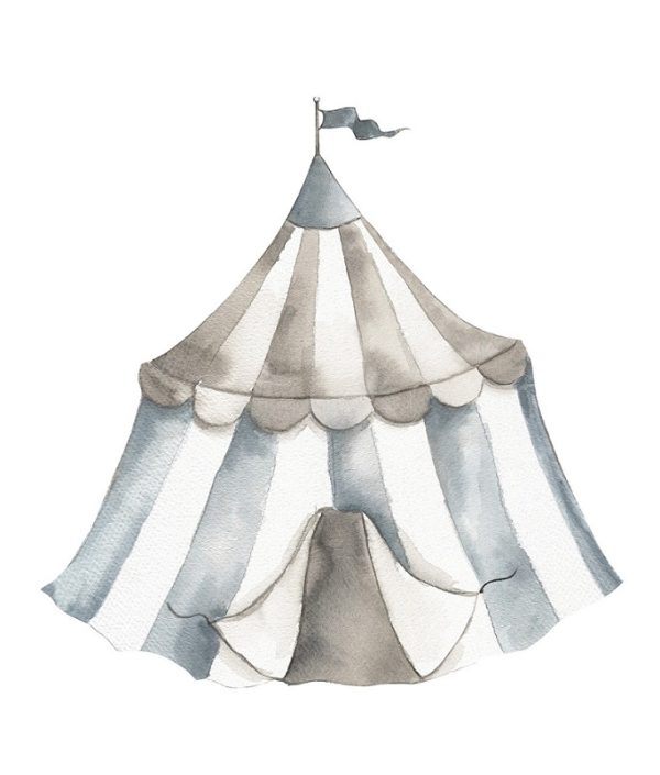 Babylove, väggklistermärke Cirkustält dusty blue