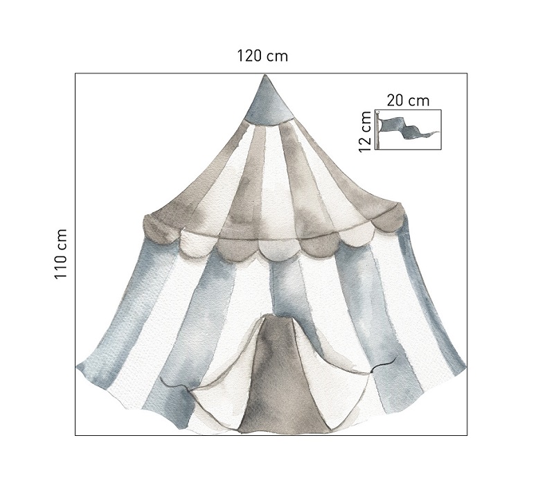 Babylove, väggklistermärke Cirkustält dusty blue - Bild 4