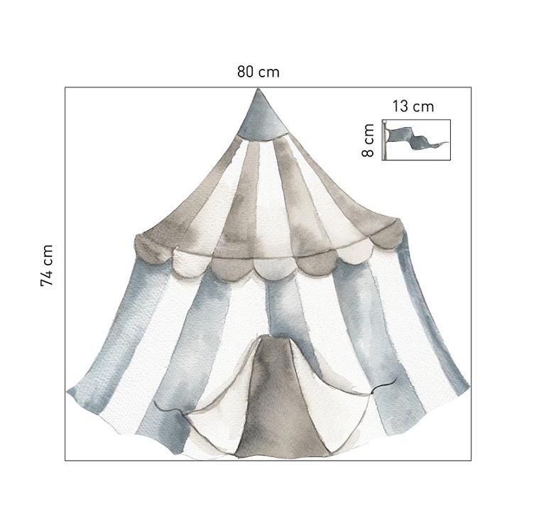 Babylove, väggklistermärke Cirkustält dusty blue - Bild 3