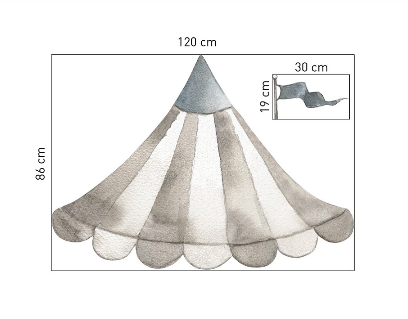 Babylove, väggklistermärke Cirkustak dusty blue - Bild 3