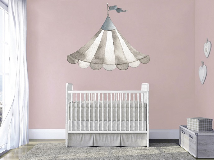 Babylove, väggklistermärke Cirkustak dusty blue - Bild 5