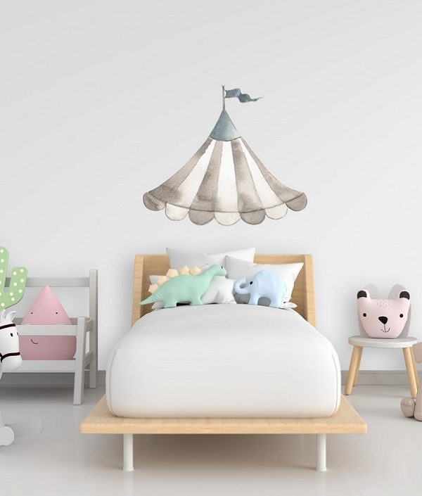 Babylove, väggklistermärke Cirkustak dusty blue