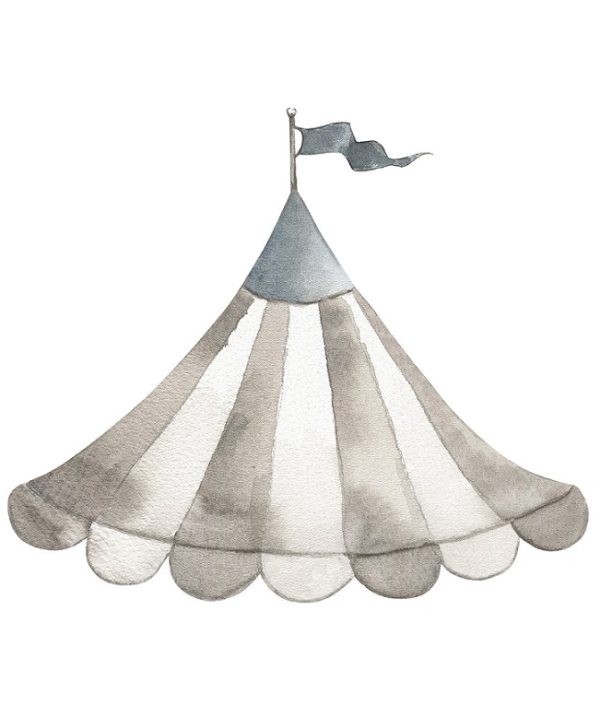 Babylove, väggklistermärke Cirkustak dusty blue