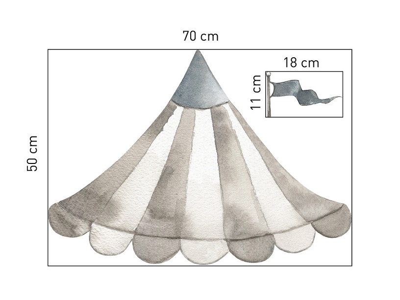 Babylove, väggklistermärke Cirkustak dusty blue - Bild 4
