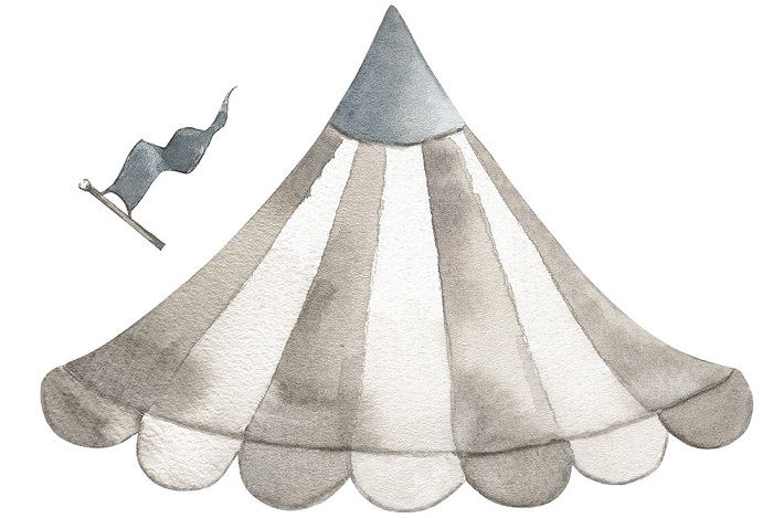 Babylove, väggklistermärke Cirkustak dusty blue - Bild 6