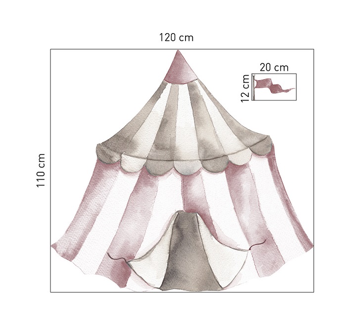 Babylove, väggklistermärke Cirkustält dusty pink - Bild 4
