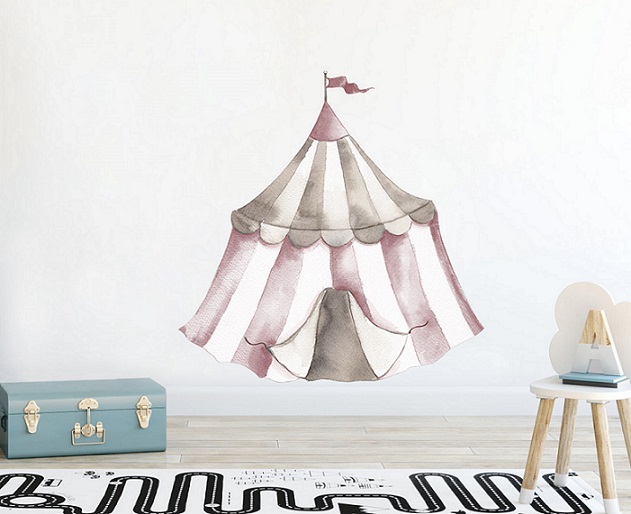 Babylove, väggklistermärke Cirkustält dusty pink - Bild 2