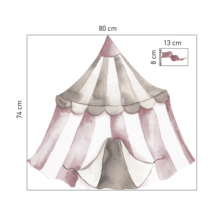 Babylove, väggklistermärke Cirkustält dusty pink - Bild 3