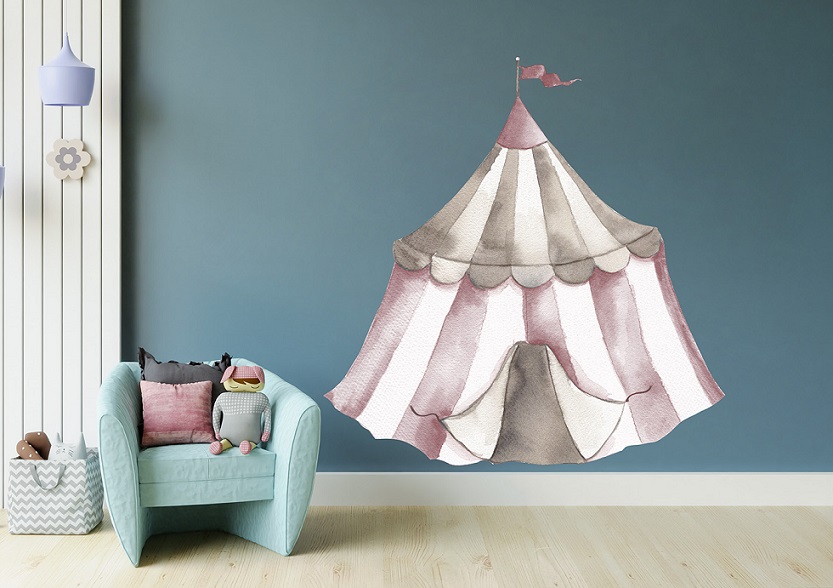 Babylove, väggklistermärke Cirkustält dusty pink - Bild 5